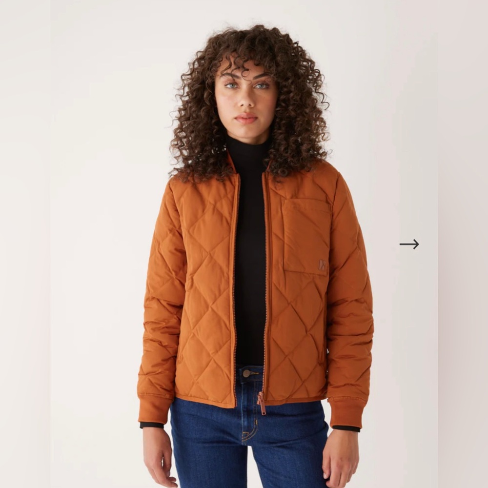 Small Frank And Oak Skyline Reversible Bomber in Orange - NWT